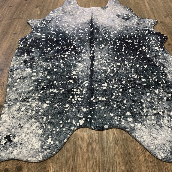 Vegan Metallic Shinny Glow Faux Hide/Cowhide Area Rug/Carpet