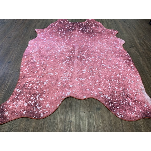 Vegan Metallic Shinny Glow Faux Hide/Cowhide Area Rug/Carpet