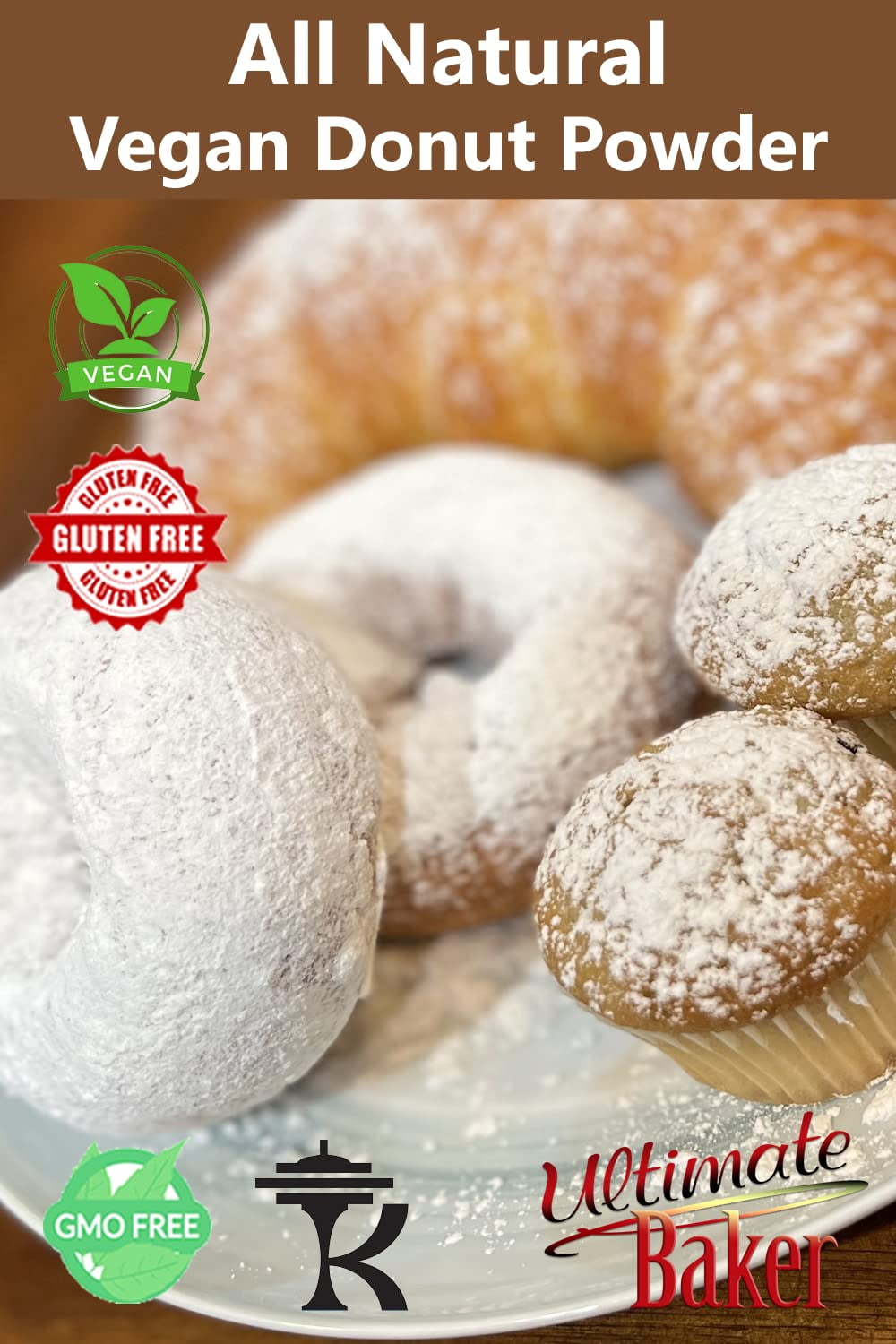 Vegan NonMelting White Donut Sugar Dusting Powder, White Snow Sugar