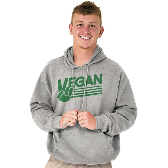 Vegan Peace Love Hippie Herbivore Unisex Plus Fleece Graphic Hoodie Brisco Brands 3X