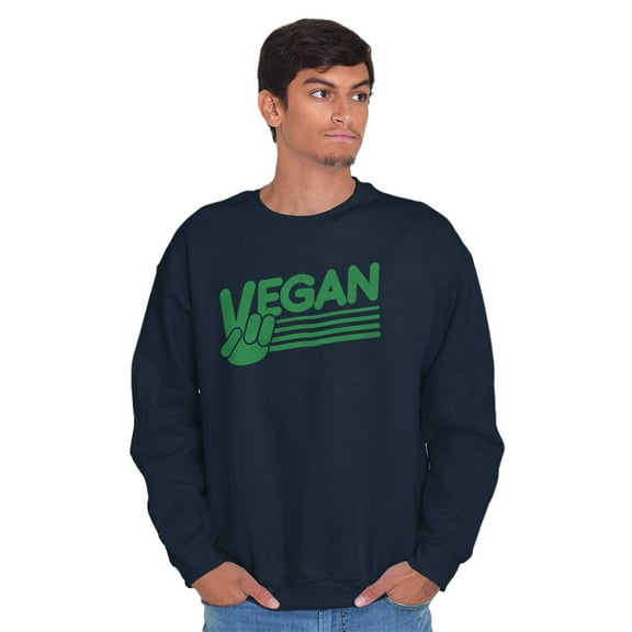 Vegan Peace Love Hippie Herbivore Unisex Plus Fleece Graphic Sweatshirt Brisco Brands 2X