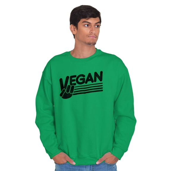 Vegan Peace Love Hippie Herbivore Unisex Plus Fleece Graphic Sweatshirt Brisco Brands 3X