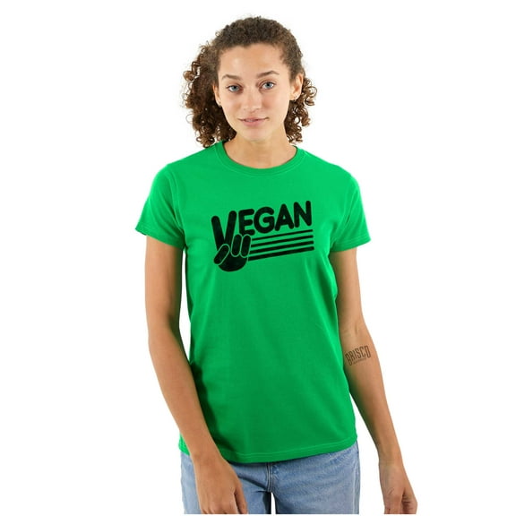 Vegan Peace Love Hippie Herbivore Womens Fitted Plus Size Graphic Tee Brisco Brands 3X
