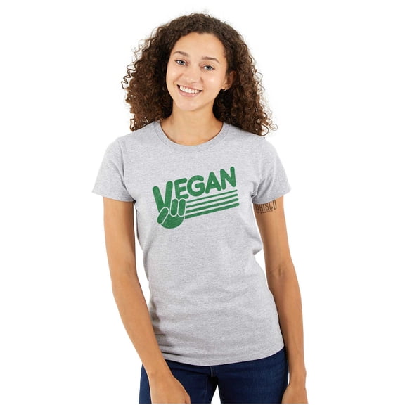 Vegan Peace Love Hippie Herbivore Womens Slim Fit Graphic Tee Brisco Brands S