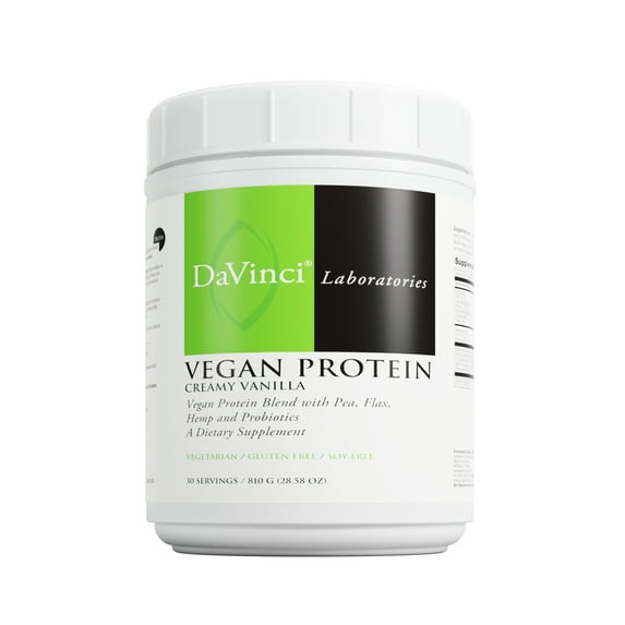 Vegan Protein, Creamy Vanilla, 28.58 oz (810 g), DaVinci Laboratories of Vermont