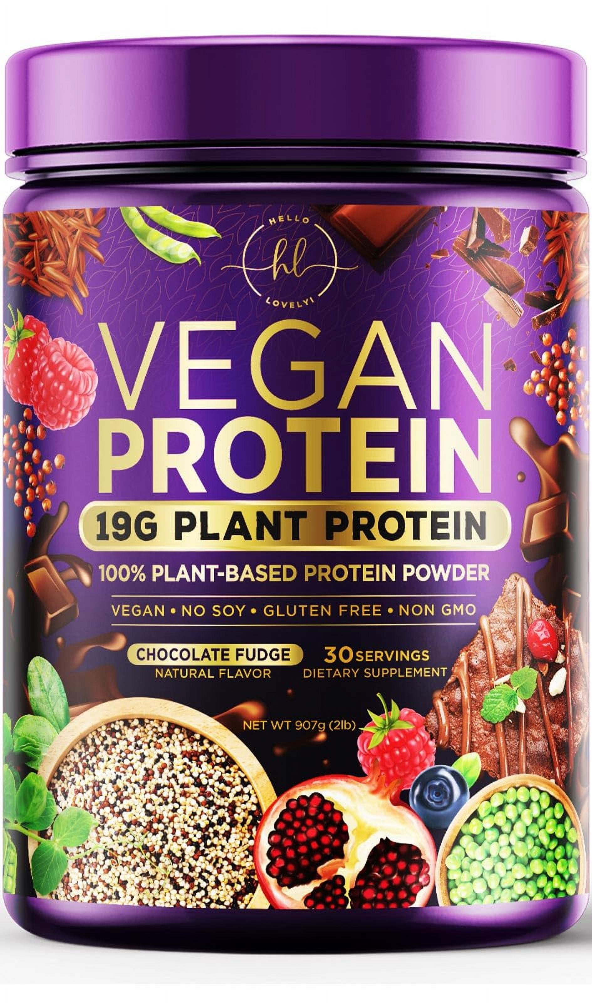 Vegan Protein Powder, Chocolate Fudge 100 Plant Protein, 3.4g BCAAs