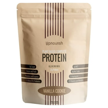 Vegan Protein Powder Vanilla Cookie - Meal Replacement Shake, Lactose & Dairy Free Plant Based Protein Shake with Fava, Mung, Rice & Pea Protein, Low Carb, Keto, Sugar & Gluten Free, 15 Servings