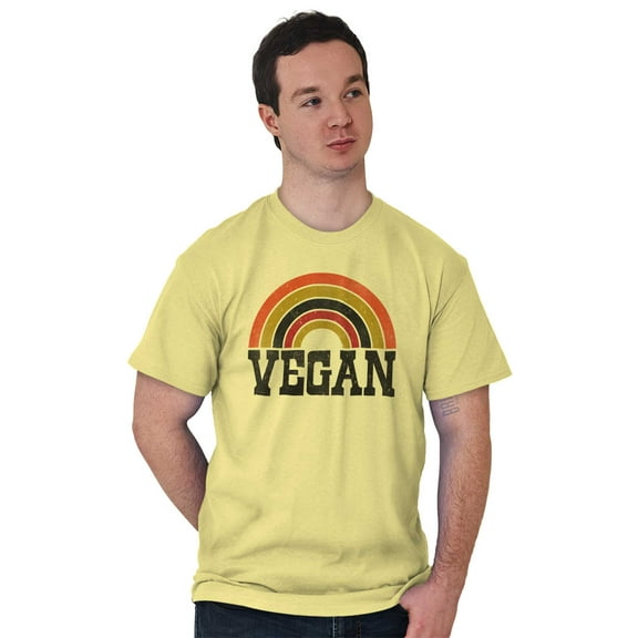 Vegan Rainbow Vegetarian Hippie Cute Plus Size Crewneck Graphic Tee Shirt Brisco Brands 2X