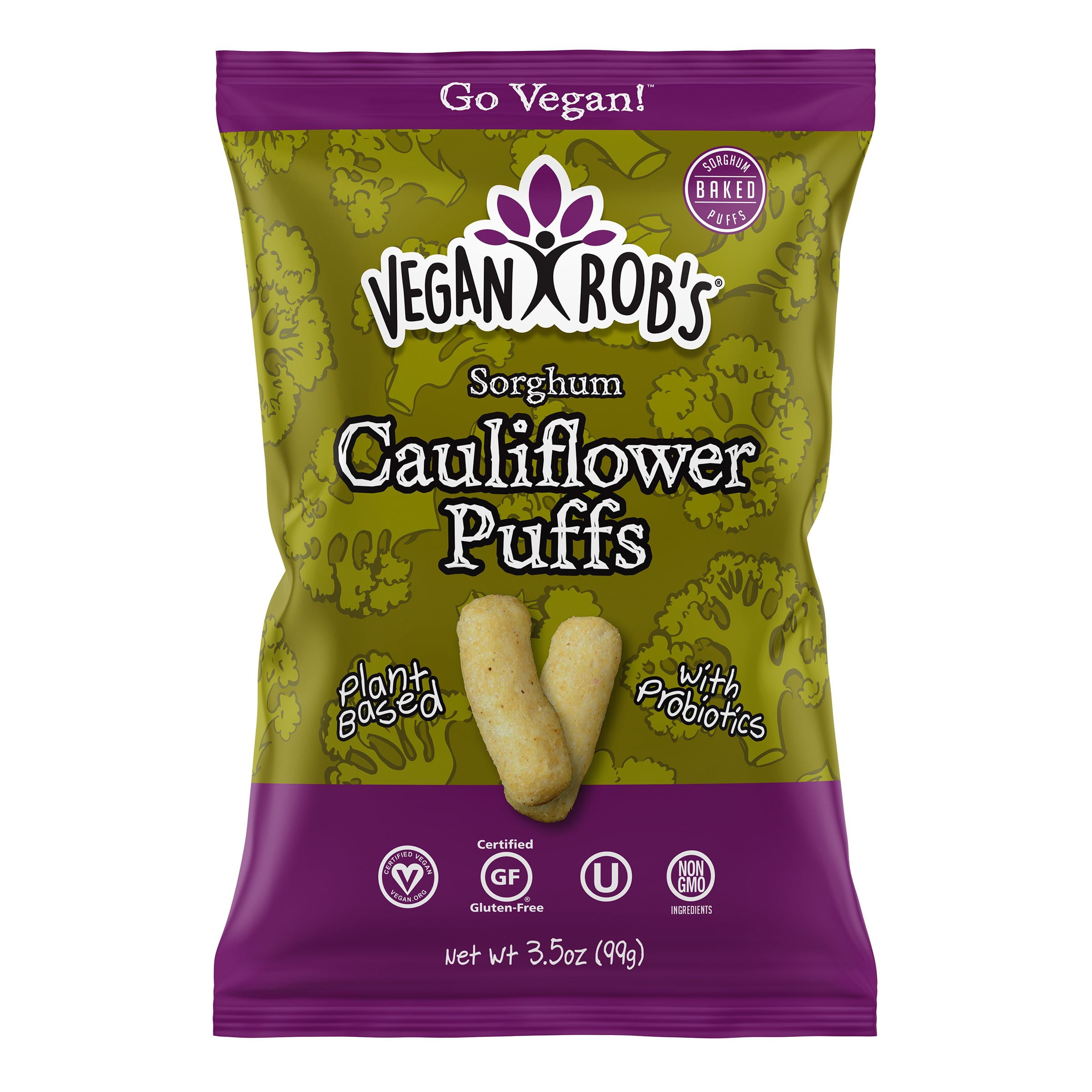 Vegan Rob’s – Probiotic Cauliflower Puffs – 3.5 Oz (Case of 12)