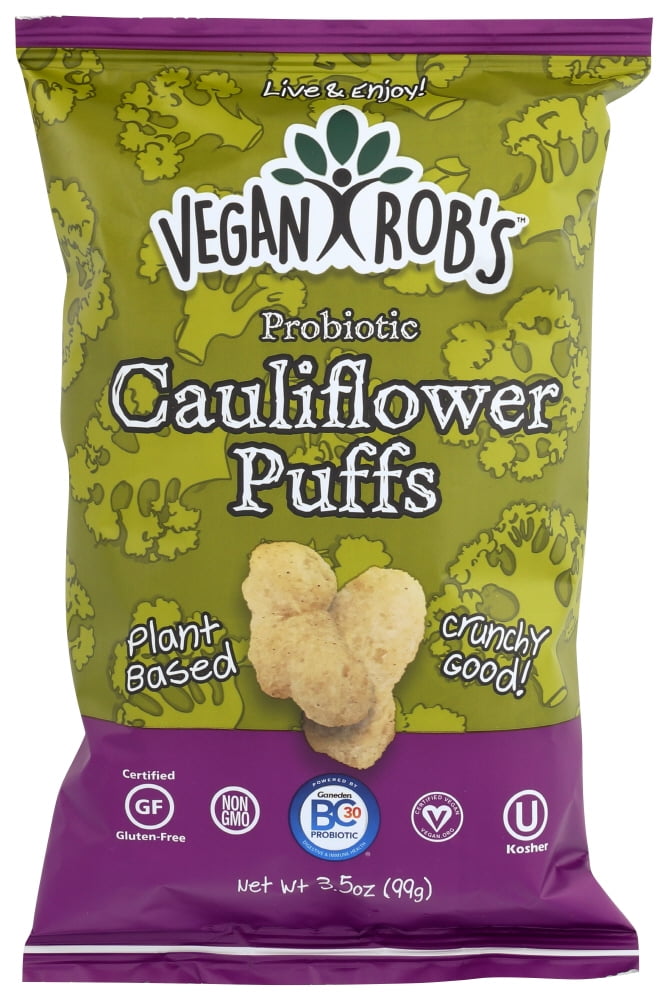 Vegan Rob's Probiotic Cauliflower Puffs, 3.5 Oz, Pack Of 12