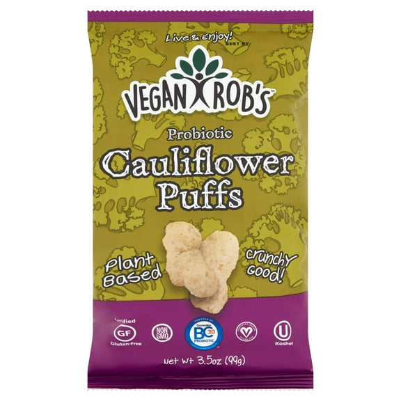Vegan Rob's Probiotic Cauliflower Puffs, 3.5 oz, 12 pack