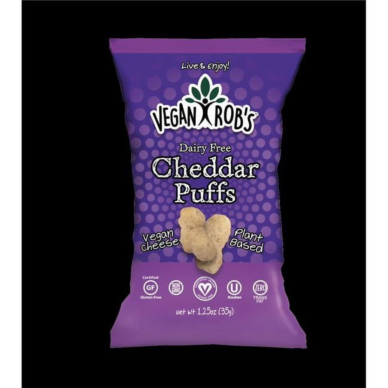 Vegan Robs 816678020611  1.25 oz Dairy Free Cheddar Puffs - 24 Piece