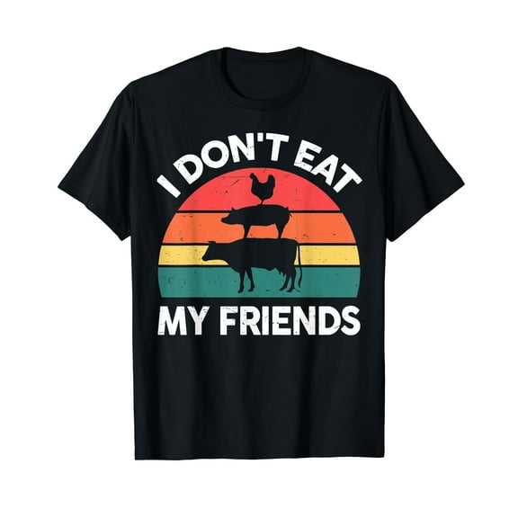 Vegan-Shirt I Dont Eat My Friends Vegetarian Funny Men Women T-Shirt