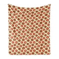 thumbnail image 1 of Vegan Soft Flannel Fleece Throw Blanket, Whole and Half Tomatoes on Pale Yellow Green Leaves Salad Ingredient, Cozy Plush for Indoor and Outdoor Use, 50" x 70", Pale Yellow Vermilion, by Ambesonne, 1 of 6