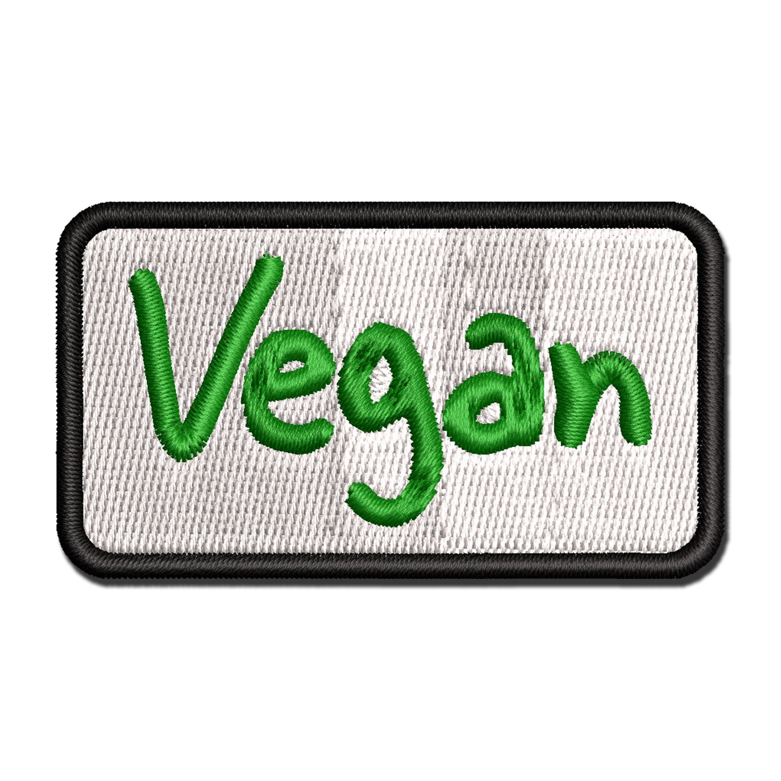 Vegan Text Applique Multi-Color Embroidered Hook & Loop Patch - 3.5 Inch Large
