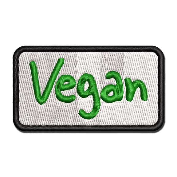 Vegan Text Applique Multi-Color Embroidered Iron-On Patch - 2.0 Inch Mini