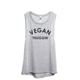 thumbnail image 1 of Vegan Thuggin' Women's Fashion Sleeveless Muscle Workout Yoga Tank Top Sport Grey 2X-Large, 1 of 3
