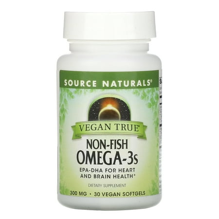 Vegan True, Non-Fish Omega-3s, 300 mg, 30 Vegan Softgels, Source Naturals