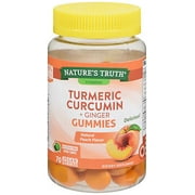 Vegan Turmeric Curcumin Gummies | 70 Count | Plus Ginger | Peach Flavor | Non-GMO & Gluten Free Supplement | By Natures Truth
