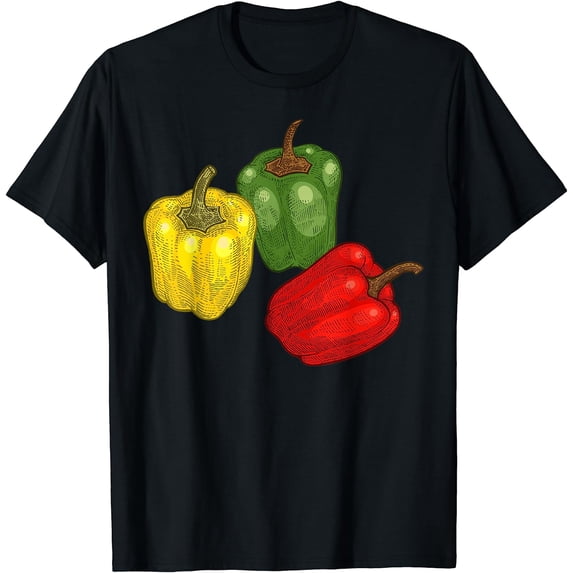 Vegan Vegetarian Vegetable Green Red Yellow Vintage - Pepper T-Shirt
