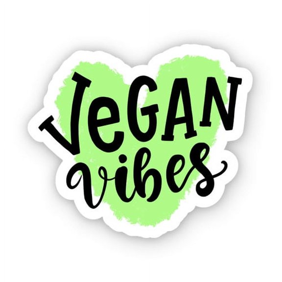 Vegan Vibes - 8" Vinyl Sticker - For Car Laptop I-Pad - Waterproof Decal