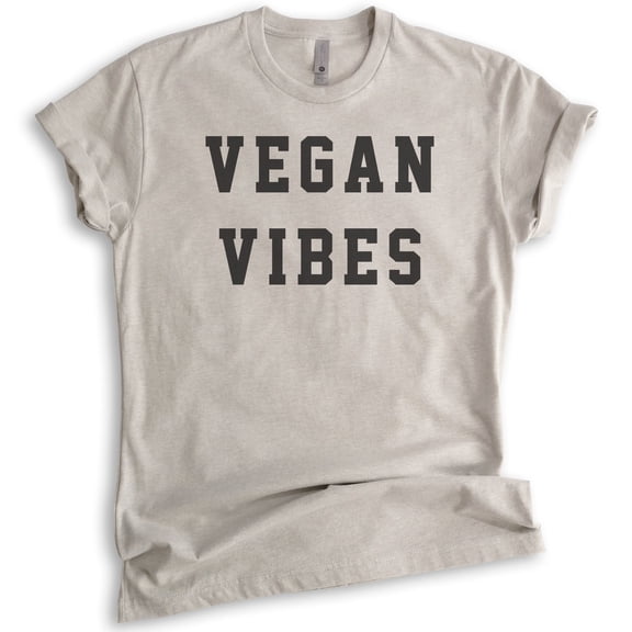 Vegan Vibes Shirt, Unisex Women's Men's Shirt, Vegan Shirt, Veganism Shirt, Light Silk Gray, X-Large