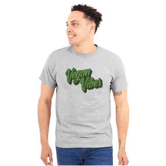 Vegan Vibes Vegetarian Lifestyle Plus Size Crewneck Graphic Tee Shirt Brisco Brands 2X