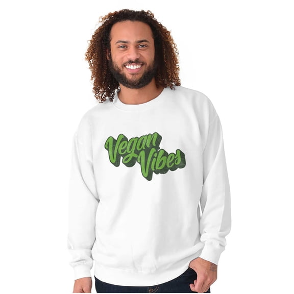 Vegan Vibes Vegetarian Lifestyle Unisex Plus Fleece Graphic Sweatshirt Brisco Brands 3X