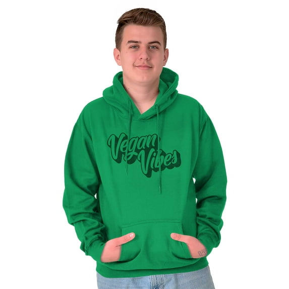 Vegan Vibes Vegetarian Lifestyle Unisex Plus Fleece Graphic Hoodie Brisco Brands 2X