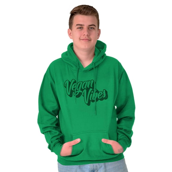 Vegan Vibes Vegetarian Lifestyle Unisex Plus Fleece Graphic Hoodie Brisco Brands 2X