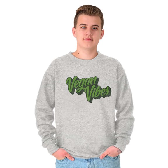 Vegan Vibes Vegetarian Lifestyle Unisex Plus Fleece Graphic Sweatshirt Brisco Brands 2X