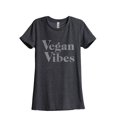 thumbnail image 1 of Vegan Vibes Women's Fashion Relaxed T-Shirt Tee Charcoal Grey Large, 1 of 3