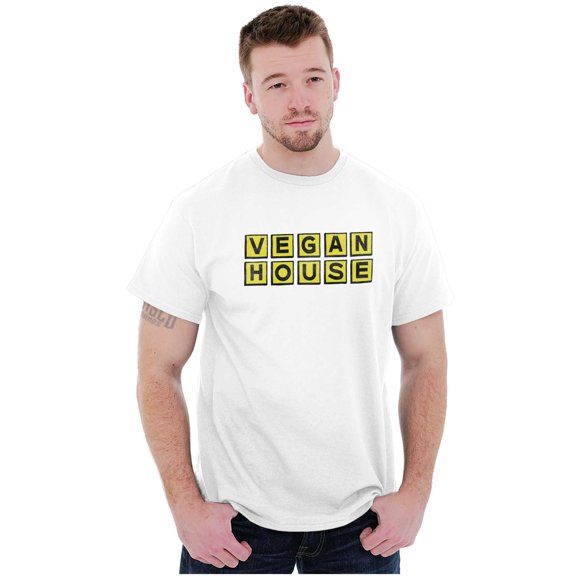 Vegan Waffle House Funny Sarcastic Men's Graphic T Shirt Tees Brisco Brands M