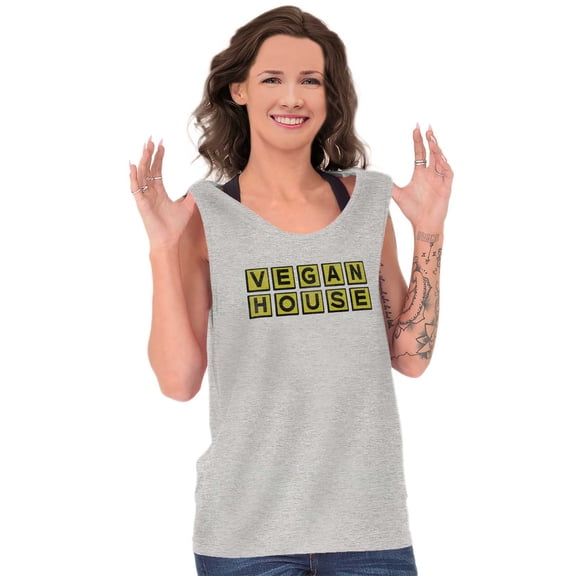 Vegan Waffle House Funny Sarcastic Tank Top T Shirts Men Women Brisco Brands S
