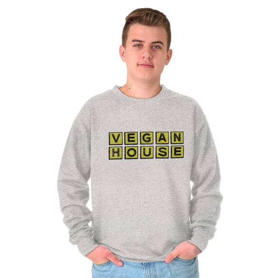 Funny Vegan House Saarcastic Food Unisex Plus Fleece Graphic Sweatshirt Brisco Brands 5X