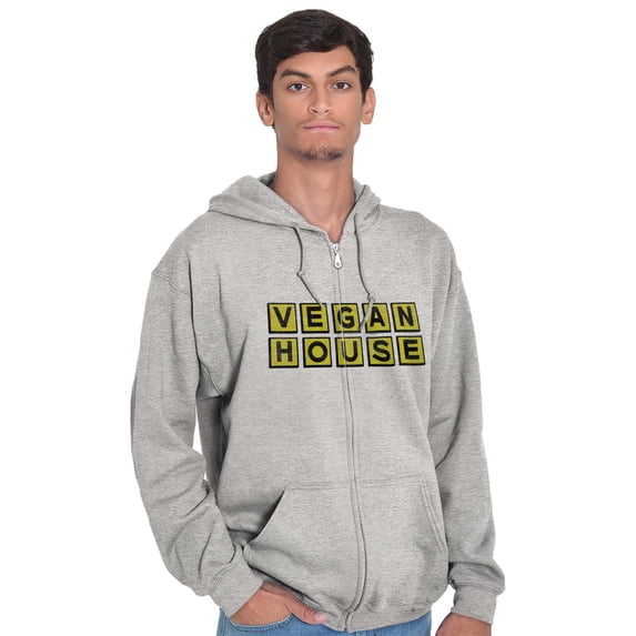 Vegan Waffle House Funny Sarcastic Zip Up Hoodie Men's Women's Brisco Brands S
