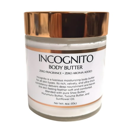 Vegan body butter, zero aroma body butter, Incognito body butter
