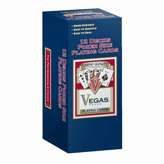 Vegas Brand Poker 12 Pack Casino Premium Paper Playing Cards (Walmart Exclusive)