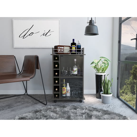 Vegas Cart, Stylish Two-Tier Cabinet for Liquor Storage and Home Decor