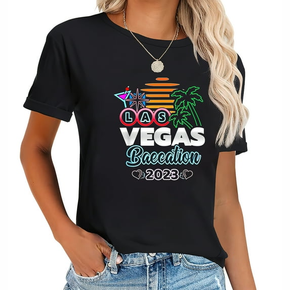 Vegas Couples Vacation - Vegas Baecation - Las Veg Women's Short Sleeve Top - Stylish Graphic Tee for Casual Wear