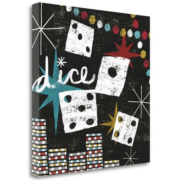 Tangletown Art, 24 x 24 "Vegas - Dice " by Michael Mullan, Gallery Wrap Canvas A
