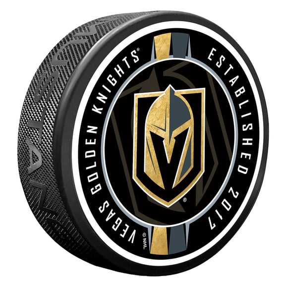 Vegas Golden Knights Ribbon Hockey Puck