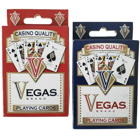 Vegas Premium Poker Playing Cards, Red/Blue, 52 Cards