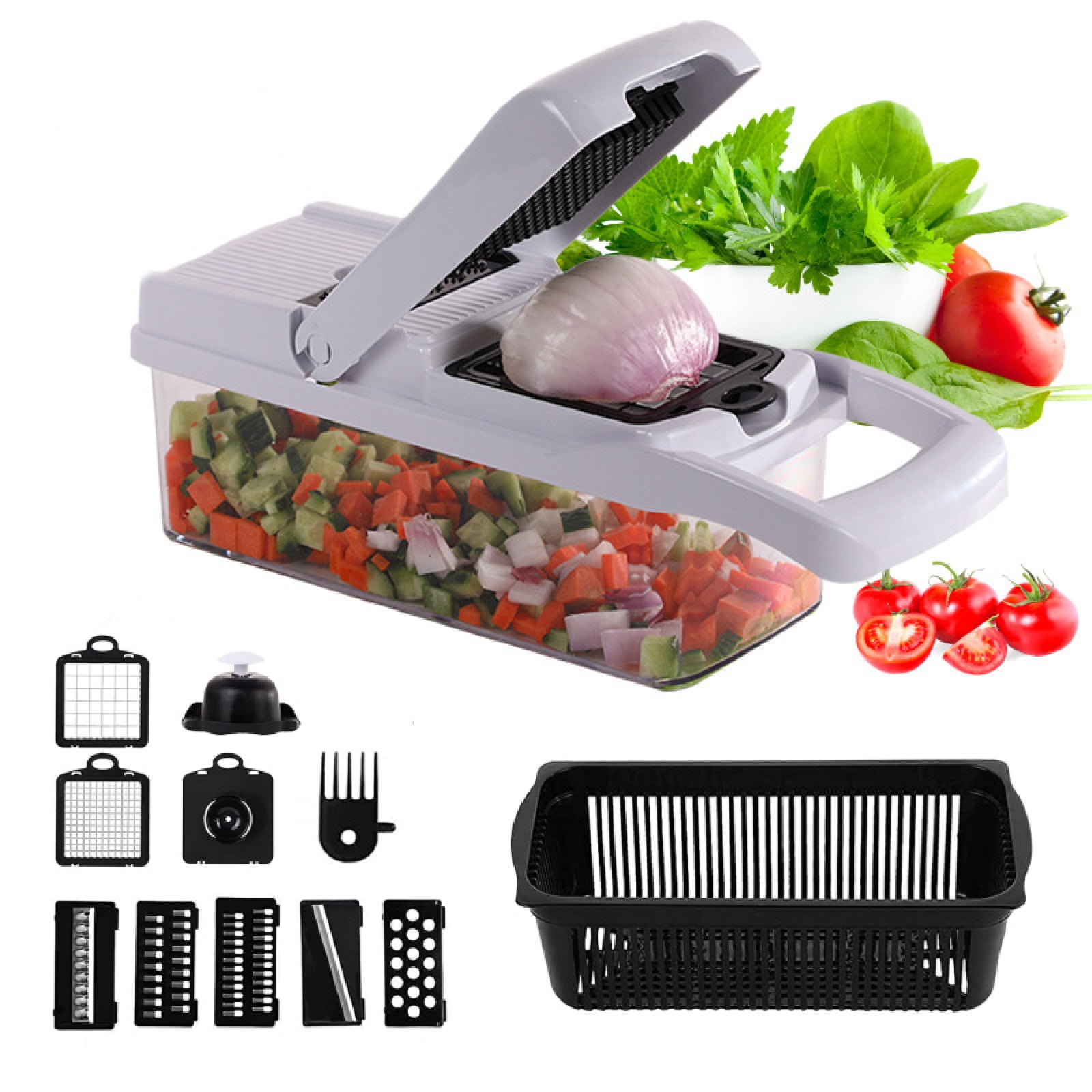 Vegetable 11 in 1 Chopper, Heavy Duty Mandoline Slicer Potato Onion