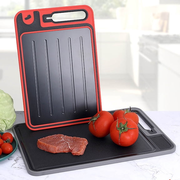 Vegetable 4 In 1 Thawing Mat and Defrosting Tray for Meat with Cutting Board and Non Stick Chopping Board Replacement Kitchen