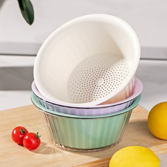 Vegetable Basket Strainer Bowl - Multifunctional Sink Colander, Fruit Rinser and Food Catcher, Plastic Kitchen Drainer for Washing Produce