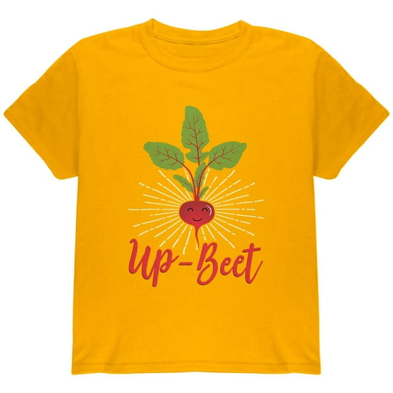 Vegetable Beet Upbeat Up-Beet Youth T Shirt Gold YXL