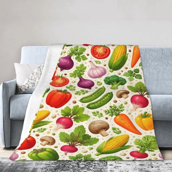 Vegetable Blanket Gift Cozy Soft Home Decor for Kitchen Lovers 50x40