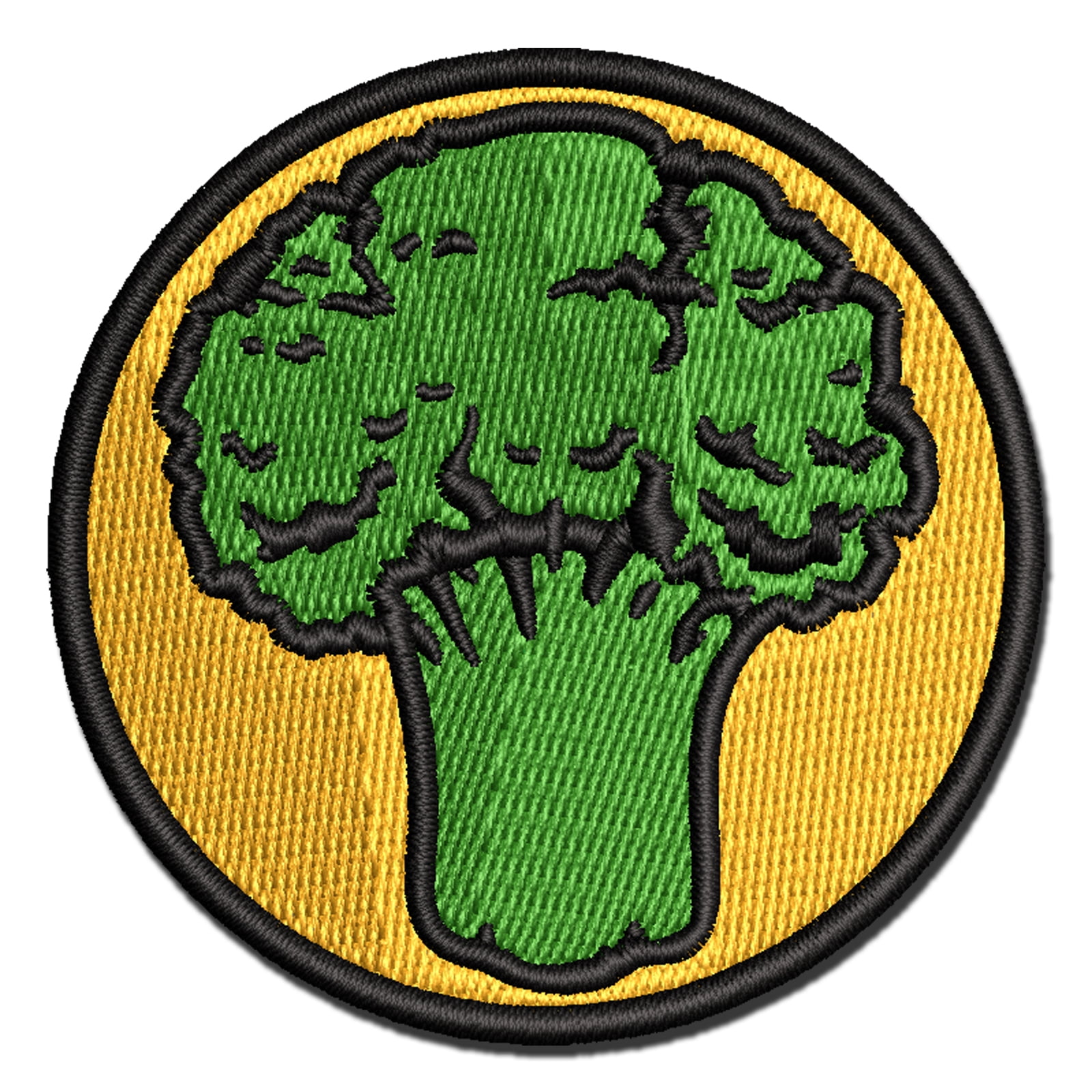 Vegetable Broccoli Applique Multi-Color Embroidered Iron-On Patch - 3.5 Inch Large