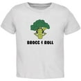 thumbnail image 1 of Vegetable Broccoli Rock Brocc and Roll Funny Baby Crewneck T Shirt White 24 Month, 1 of 1